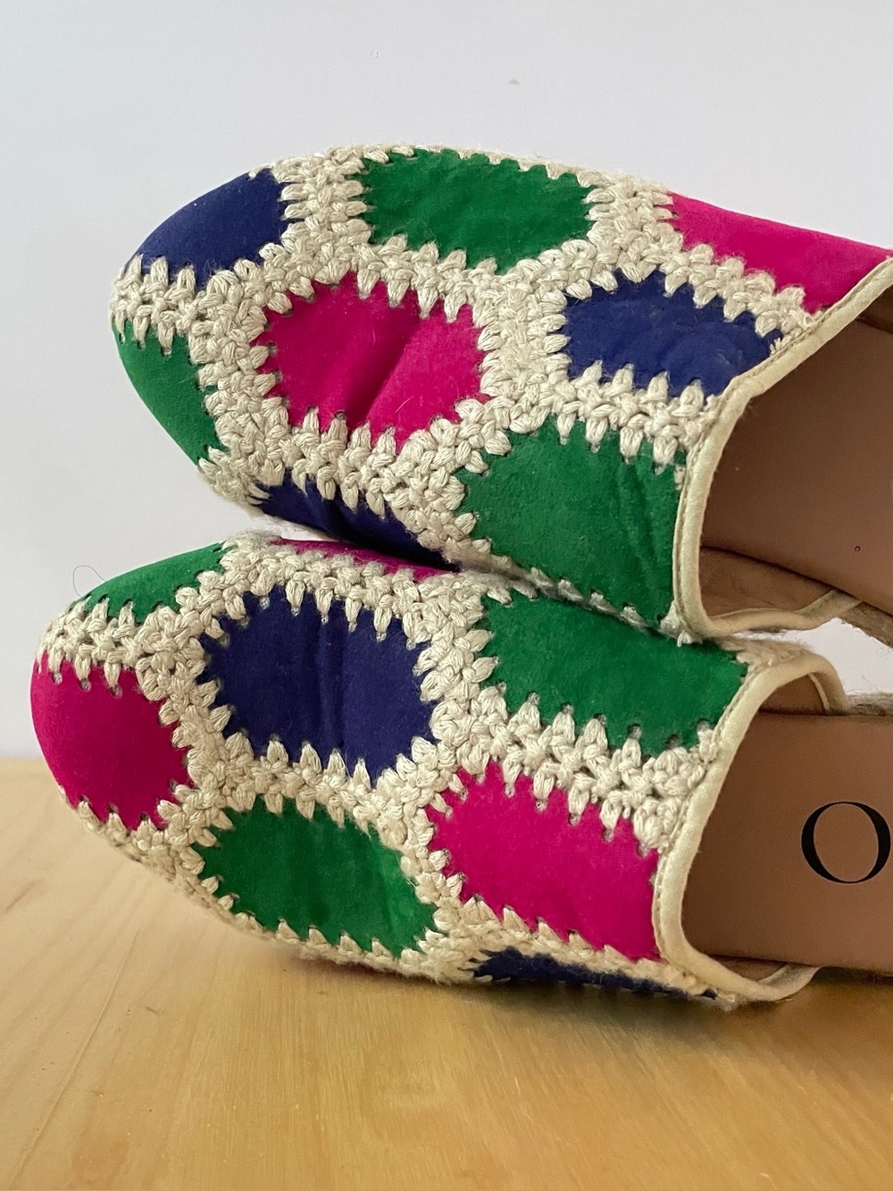 Gaimo Elisa Patchwork Crochet Espadrille Platform Mule | EU 39